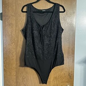 Torrid Lacy Lace-Up Bodysuit